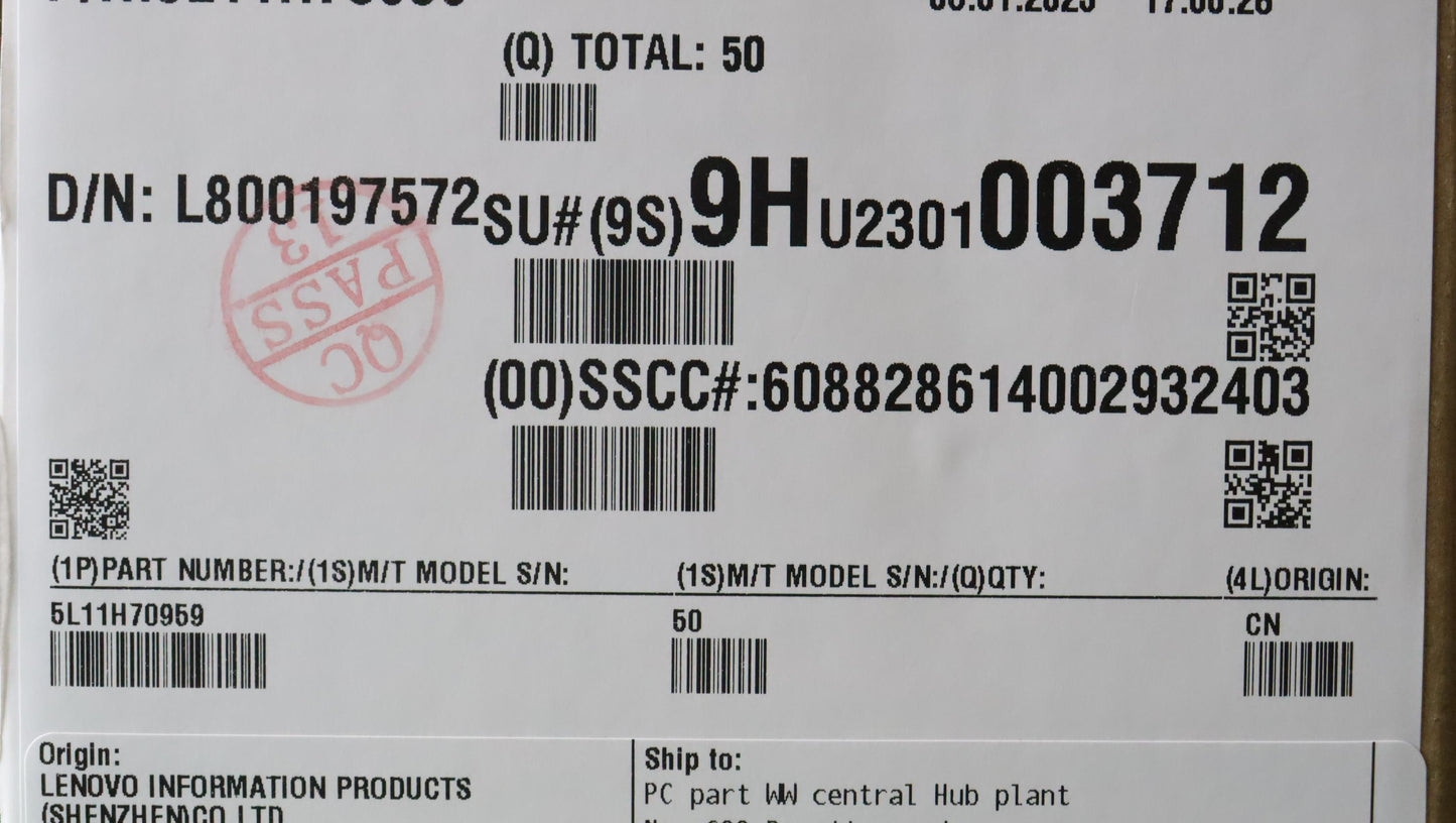 Lenovo Label Fru Label Kit For Lipc - 5L11H70959