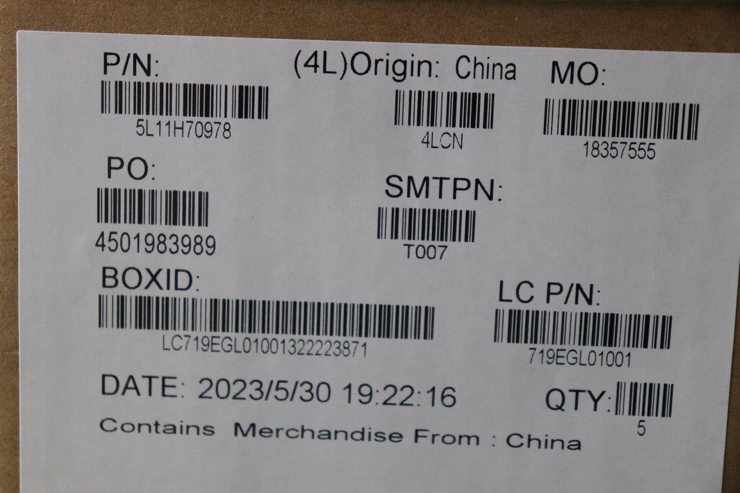 Lenovo Label Label Fru Jing Intel Fru - 5L11H70978