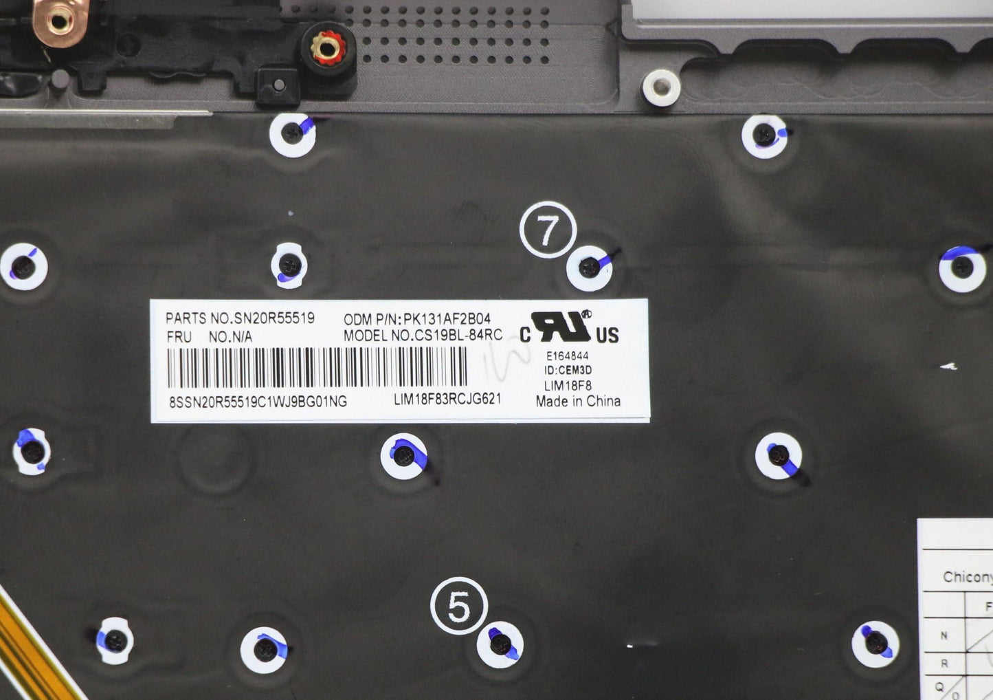 Lenovo Log Up Assy Kb Tc Wl Ig Chy - 5M10V24868
