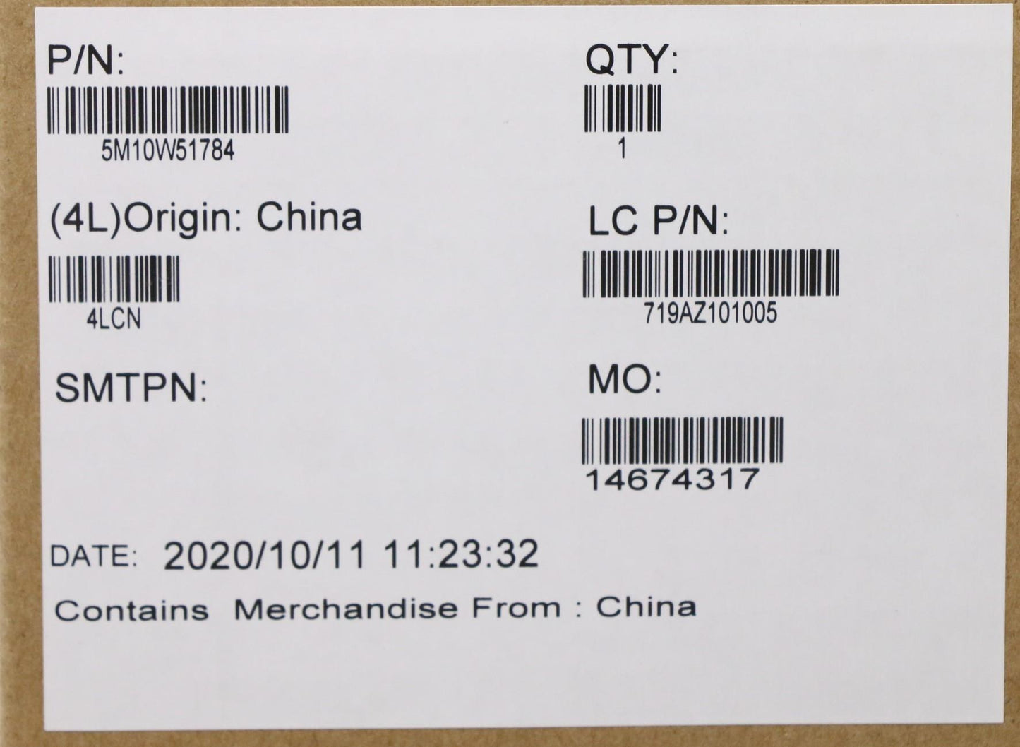 Lenovo Mech_Asm Cs16_2Bcp,Mylar,Silve - 5M10W51784