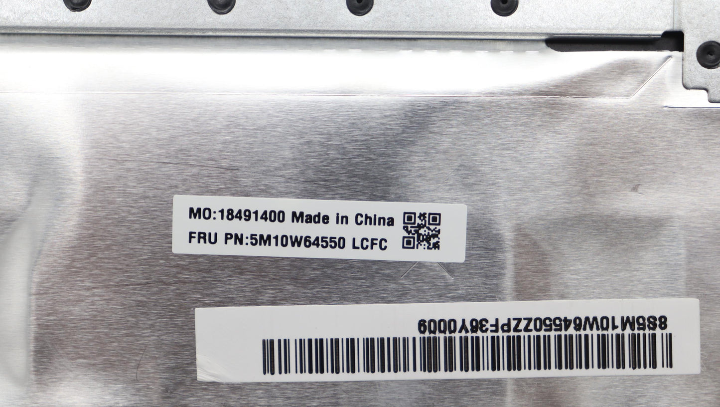 Lenovo US Keyboard with Black C-Cover, Non-Backlight, Fingerprint - 5M10W64550