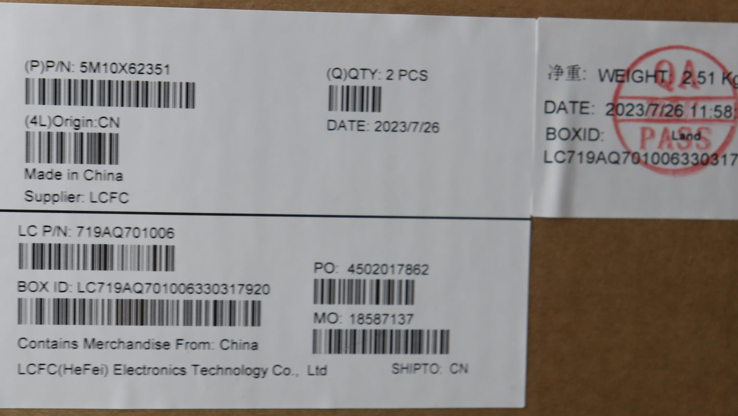 Lenovo Rear Cover, Woven, UHD, IR, X1 Assembly - 5M10X62351