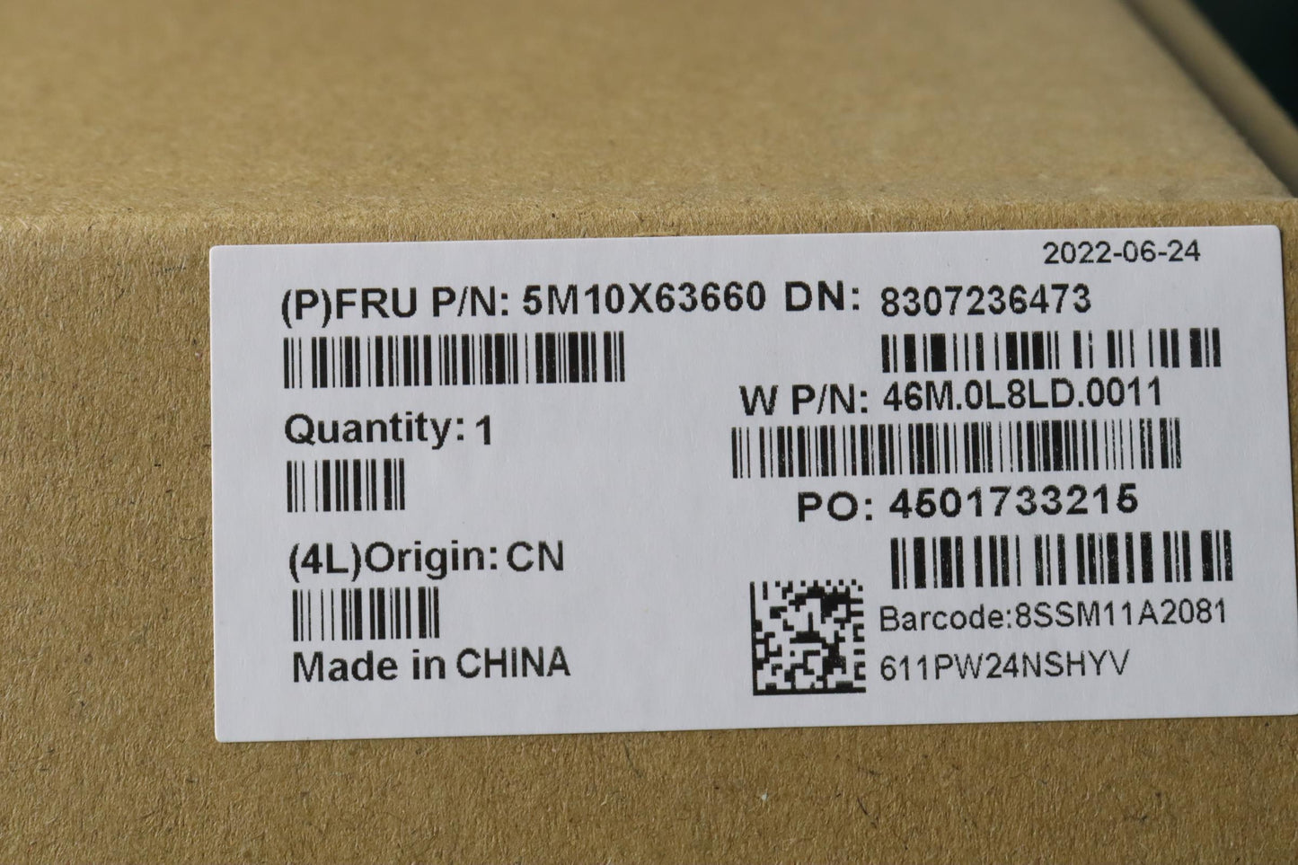 Lenovo Mech_Asm 2K,Csot,Ir Andhd,Wove - 5M10X63660