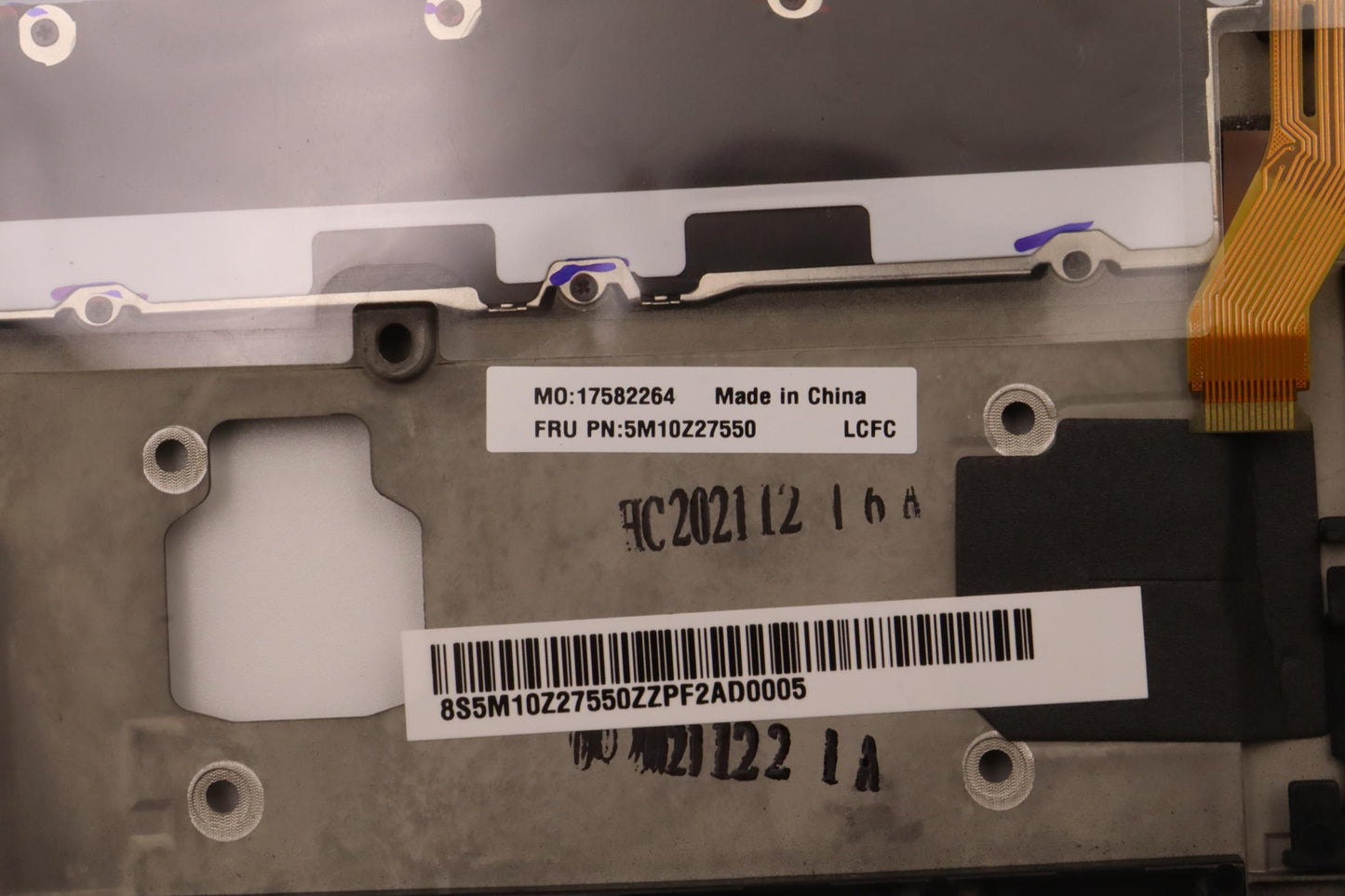 Lenovo Mech_Asm Grp_Kbd_Bzl_Las_Ww_Db - 5M10Z27550