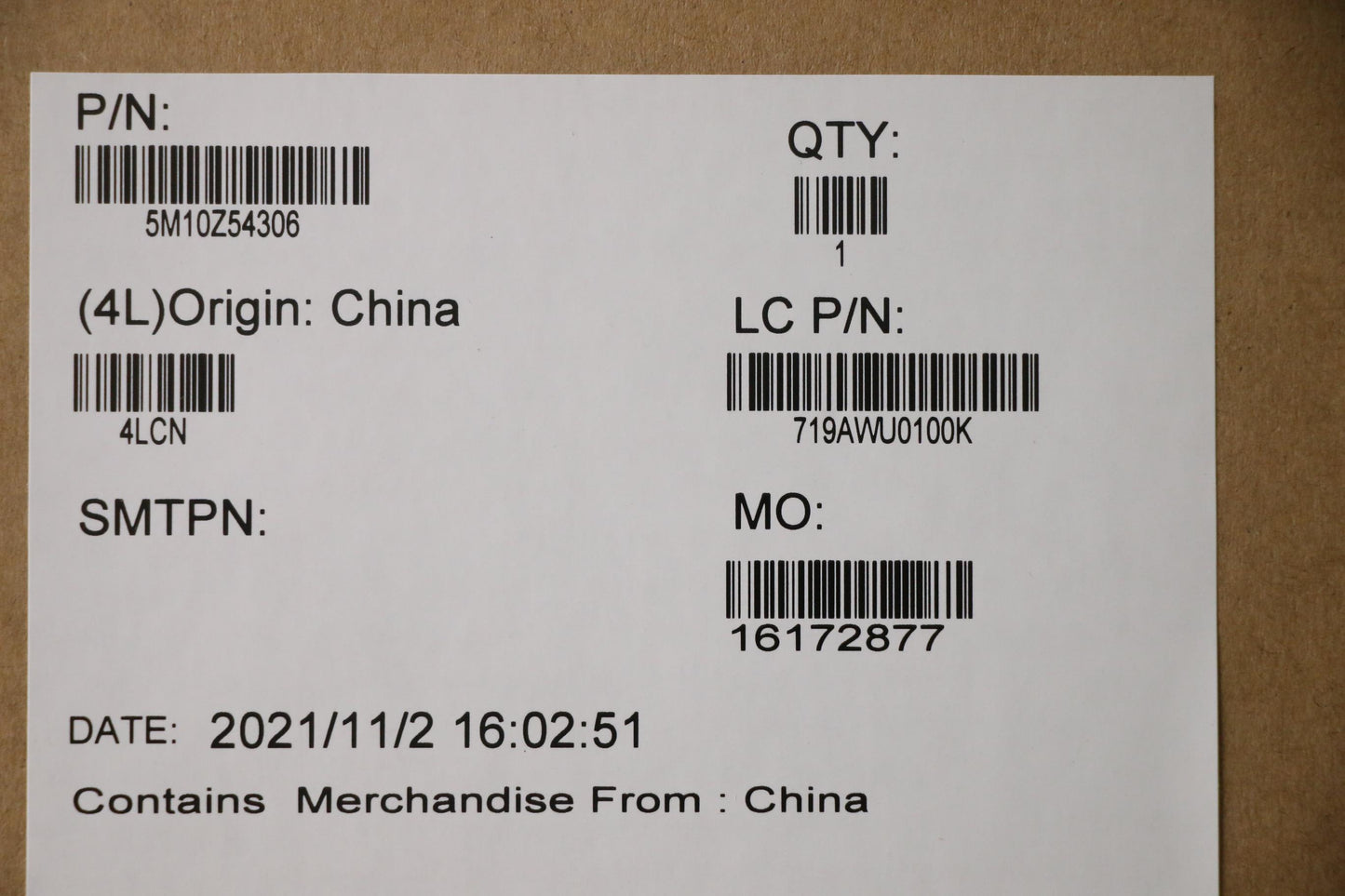 Lenovo Mech_Asm Uhd_Tch_Laibao+Csot_I - 5M10Z54306