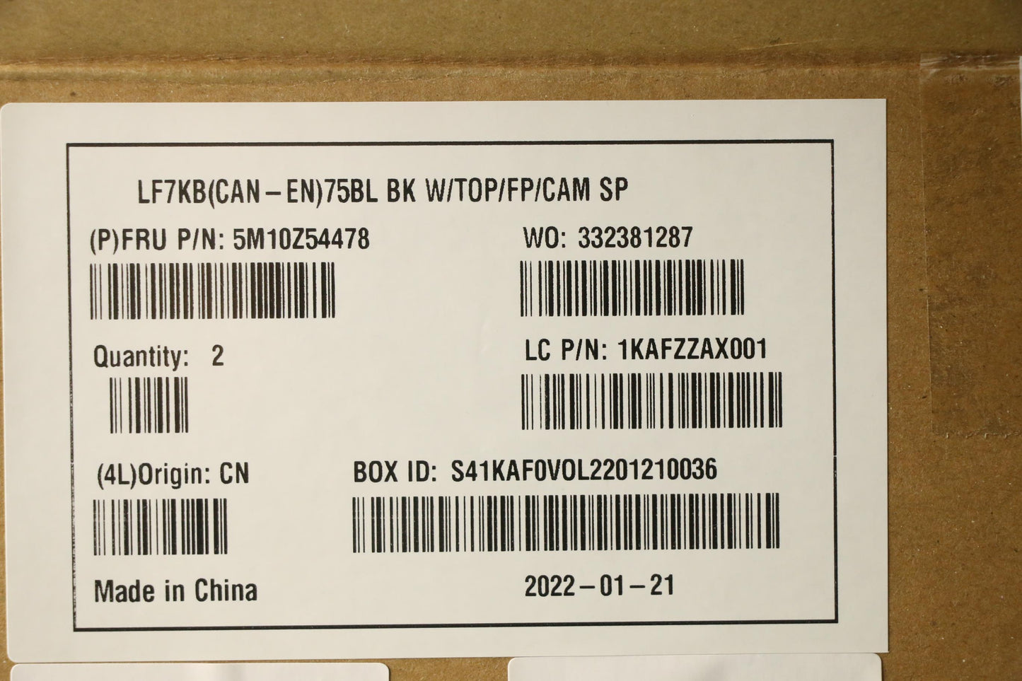 Lenovo Mech_Asm Fru Kyb Fre Eng,Cc,Bk - 5M10Z54478