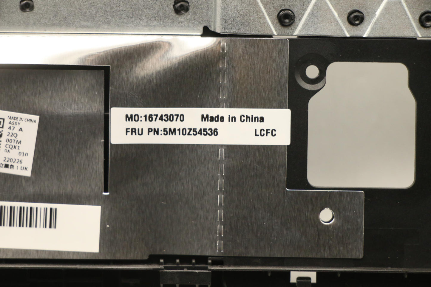Lenovo Mech_Asm Kbd Por(Pri) Pat Uk B - 5M10Z54536