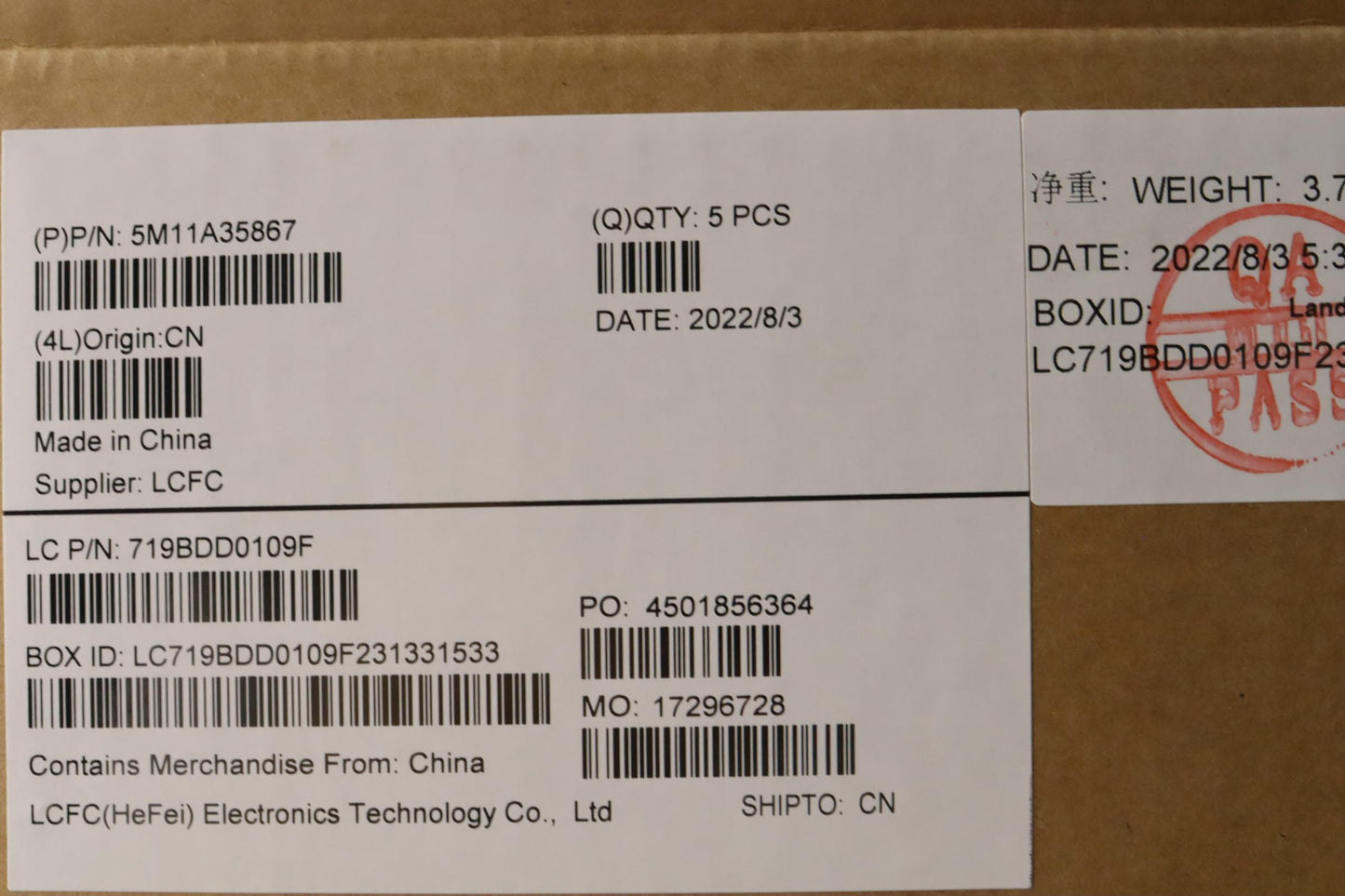 Lenovo Mech_Asm Kb Ara(P)Fpr Us Bk - 5M11A35867