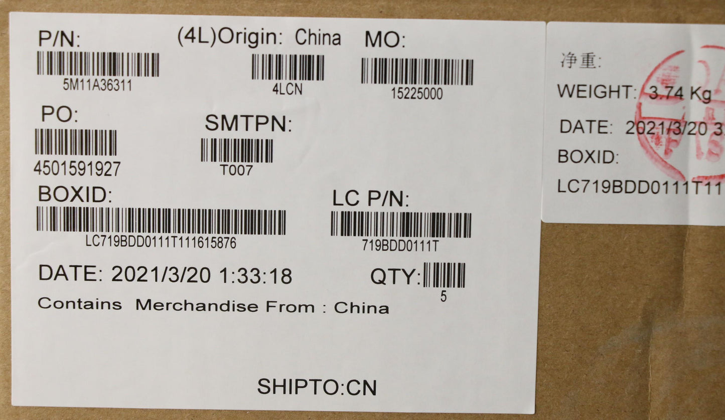 Lenovo Mech_Asm Kb Hbw Bklt(P)Fpr Us - 5M11A36311