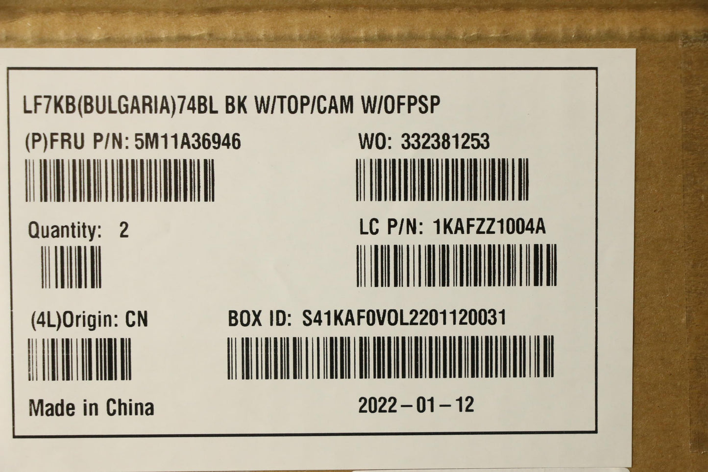 Lenovo Mech_Asm Fru Blt Kyb Bul,Cc,Wf - 5M11A36946