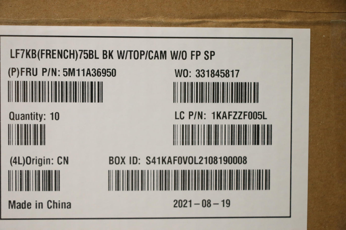 Lenovo Mech_Asm Fru Blt Kyb French,Cc - 5M11A36950