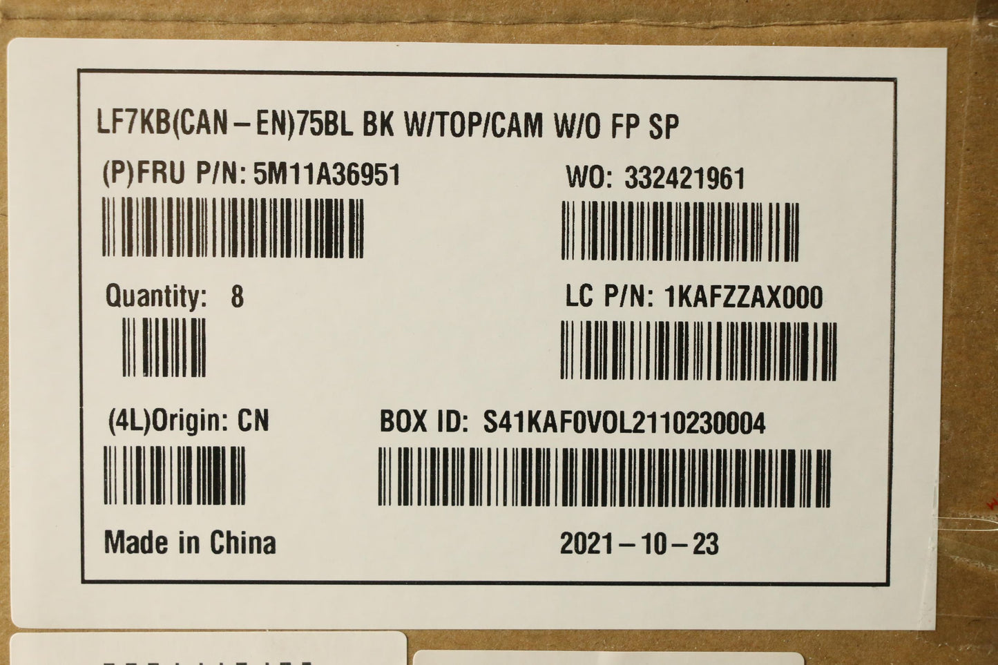 Lenovo Mech_Asm Frukb Canfre Eng,Cc,W - 5M11A36951