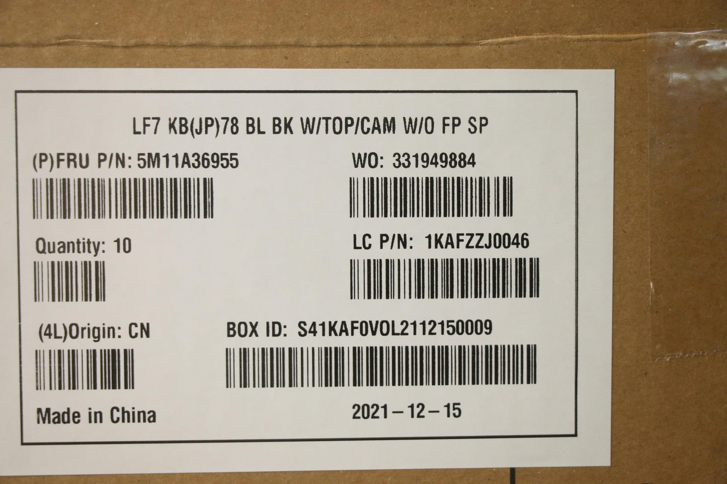 Lenovo Mech_Asm Fru Blt Kyb Jap,Cc,Wf - 5M11A36955
