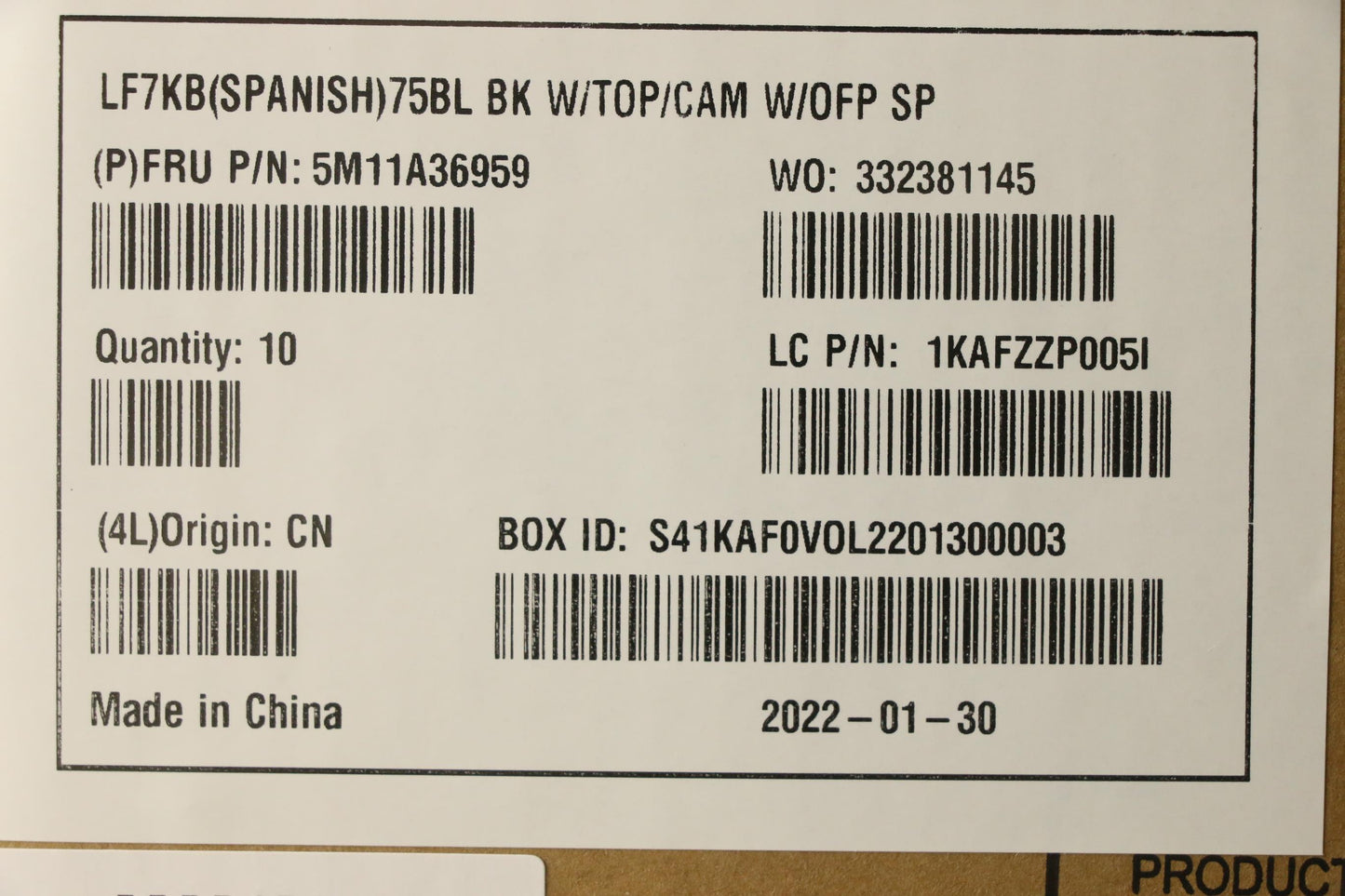 Lenovo Mech_Asm Fru Bltkyb Euro Spa,C - 5M11A36959
