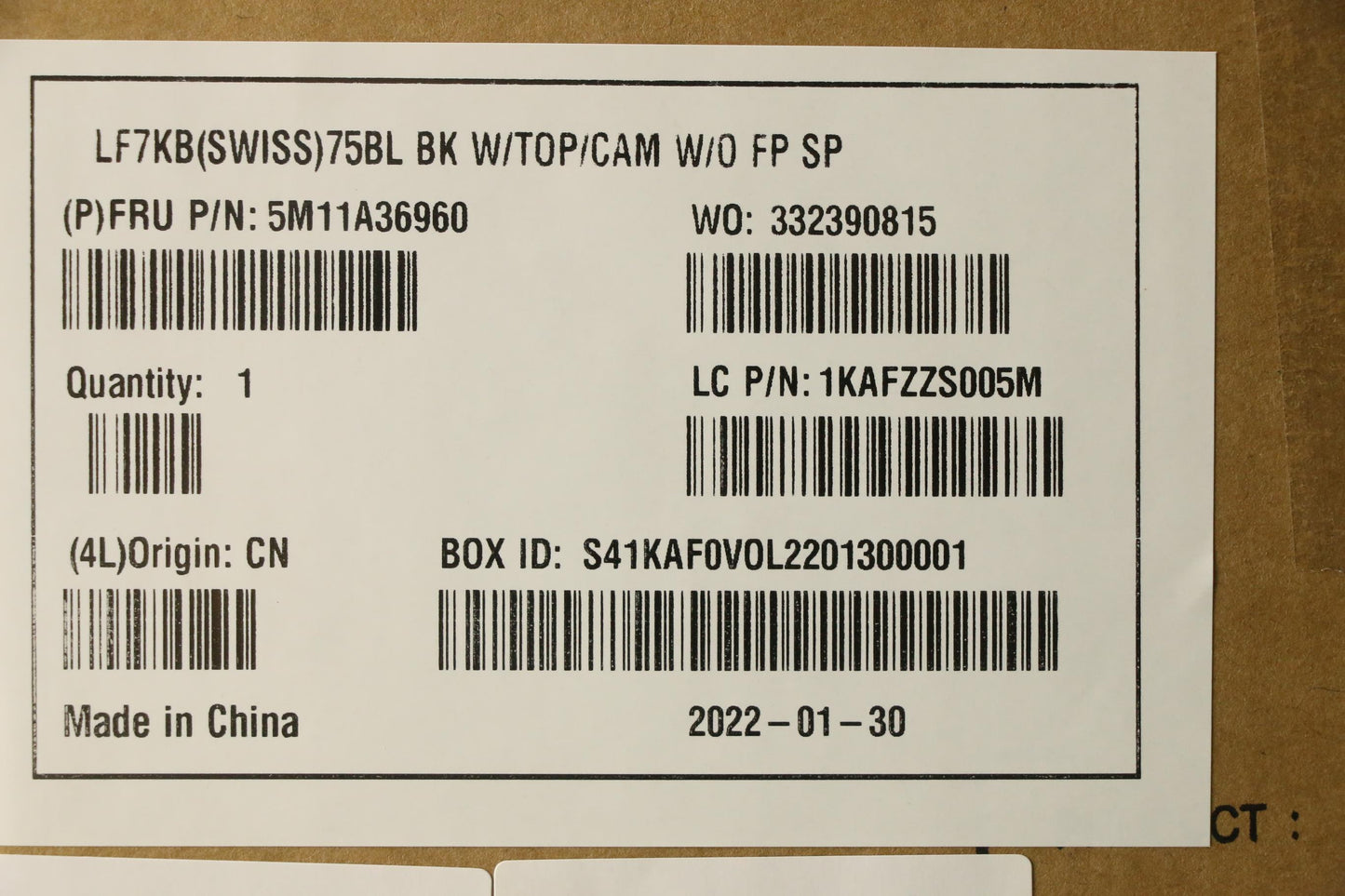 Lenovo Mech_Asm Fru Blt Kyb Swiss,Cc, - 5M11A36960