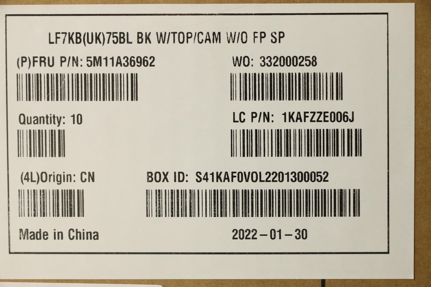 Lenovo Mech_Asm Fru Blt Kyb Uk Eng,Cc - 5M11A36962