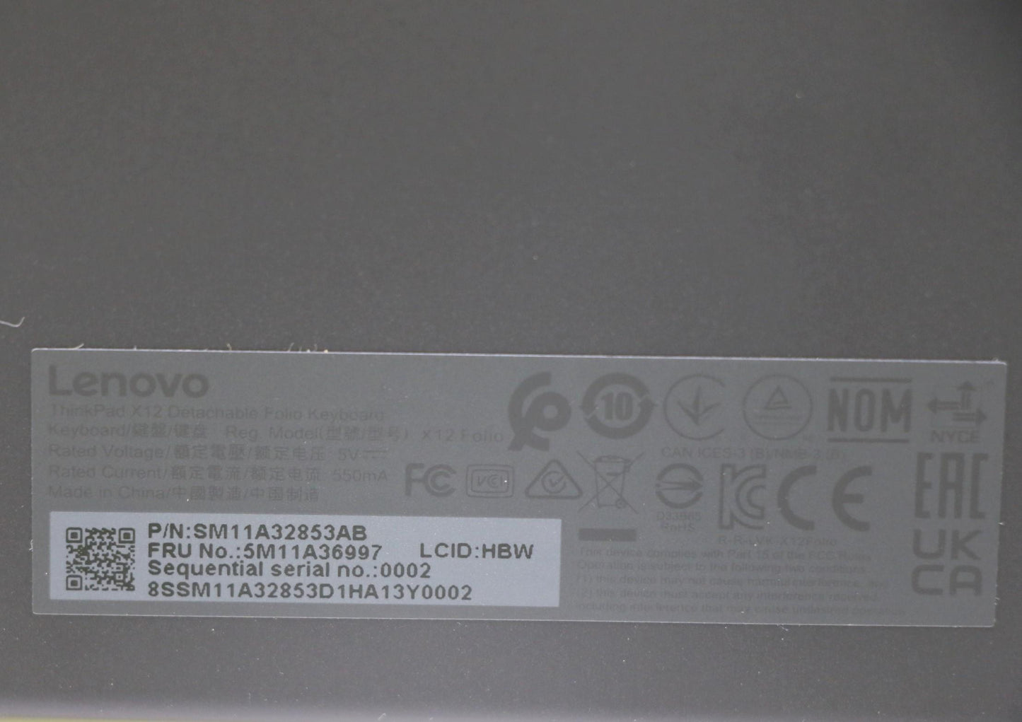 Lenovo Mech_Asm Backlit Kb Israel(Hbw - 5M11A36997