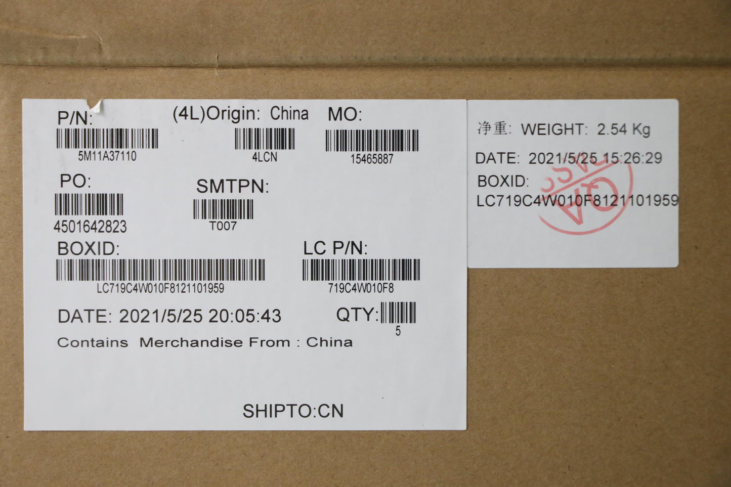 Lenovo Mech_Asm Kbdw/C Kor (Ltn) Us B - 5M11A37110