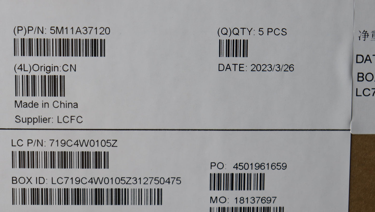 Lenovo Mech_Asm Kbdw/C Nor (Sun) Uk B - 5M11A37120