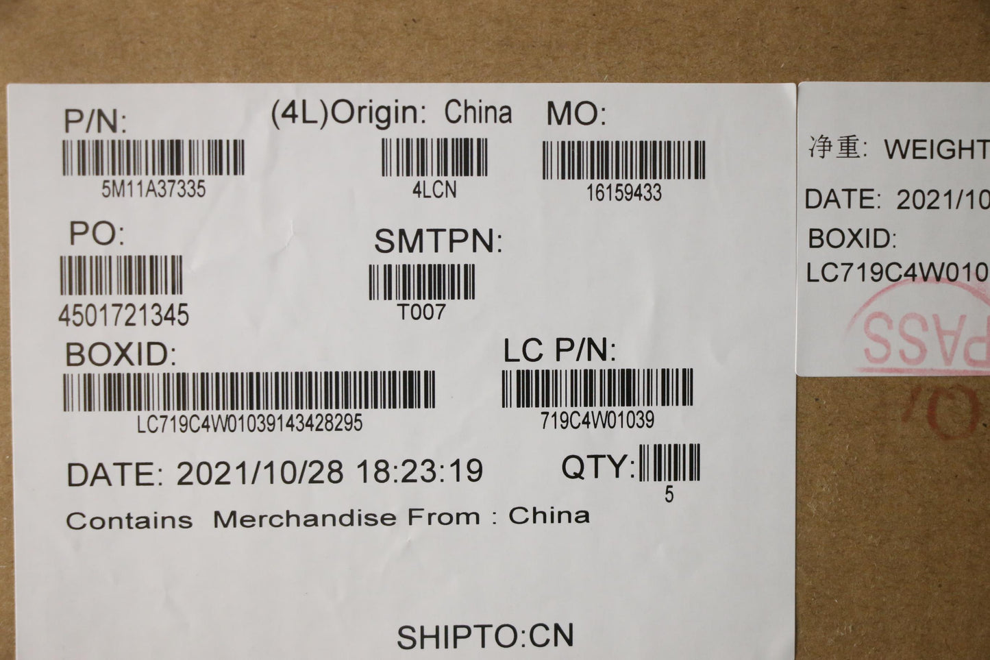 Lenovo Mech_Asm Kbdw/C Ild Bklt(Sun) - 5M11A37335