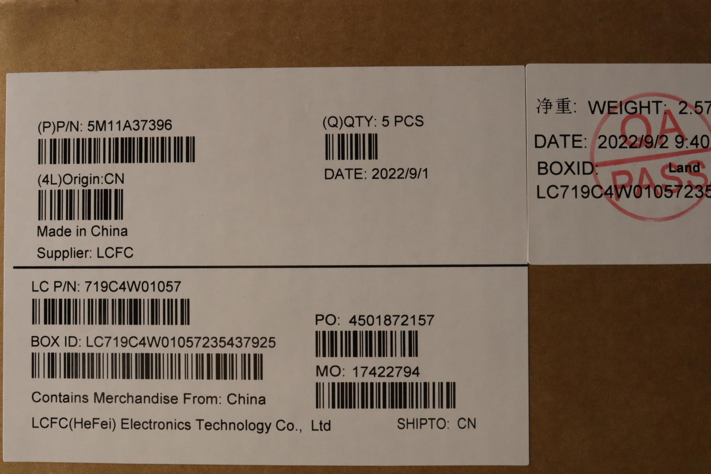 Lenovo Mech_Asm Kbdw/C Por Bklt(Chy) - 5M11A37396