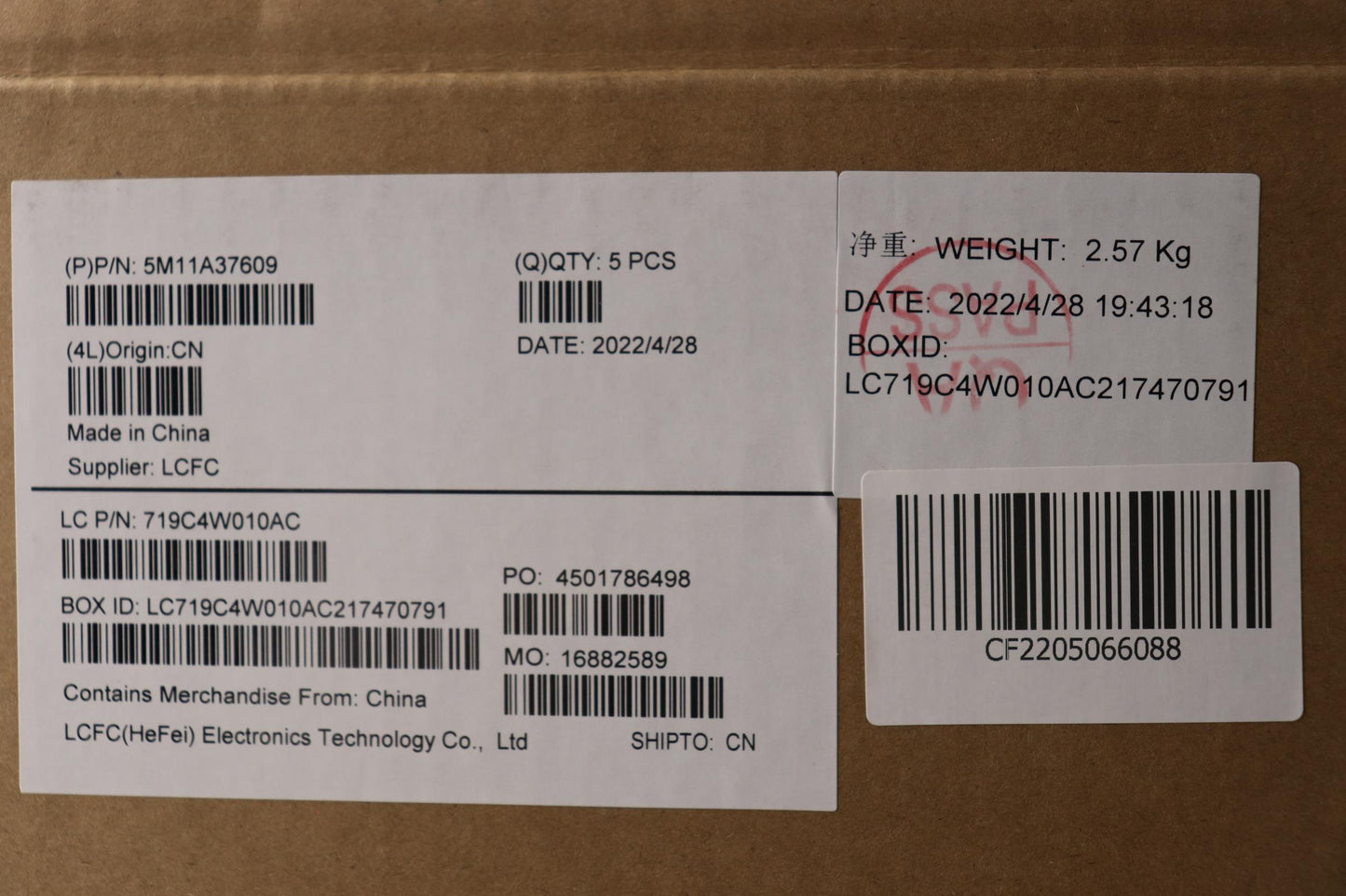 Lenovo Mech_Asm Kbdw/C Hbw Bklt(Chy)W - 5M11A37609