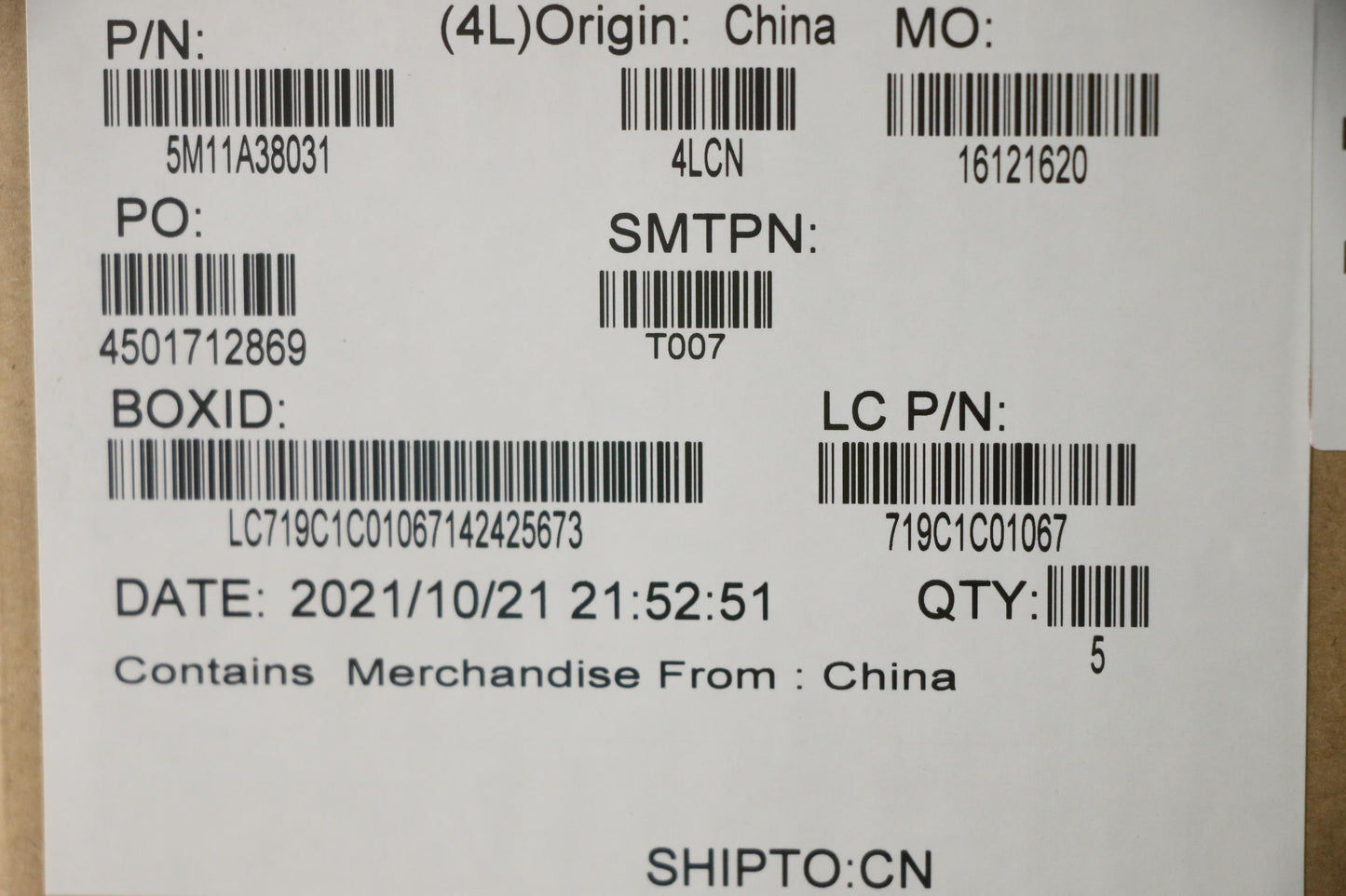 Lenovo Mech_Asm Kb C Gre(Pmx)Pt Us Bk - 5M11A38031