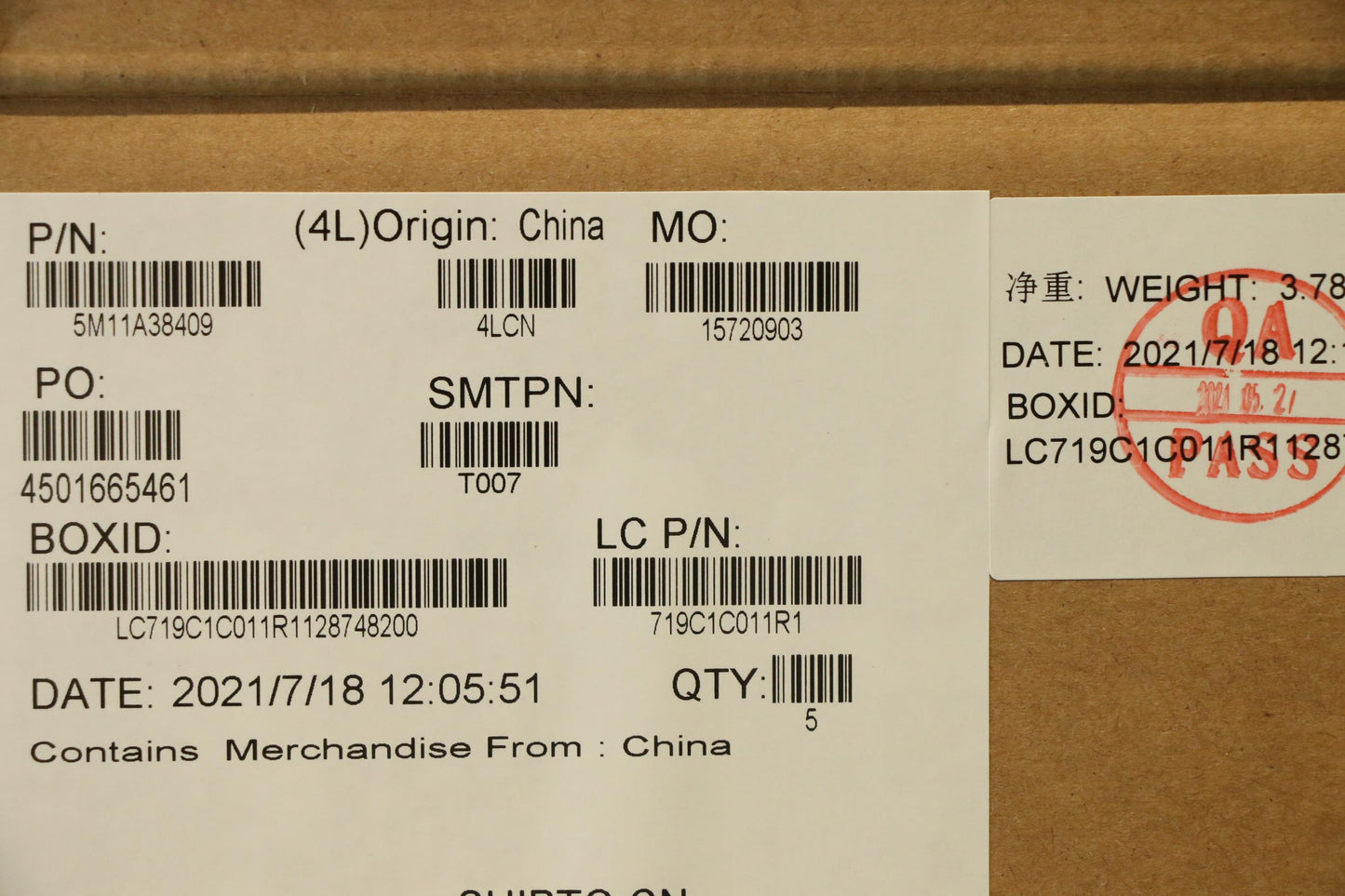 Lenovo Mech_Asm Kb C Eng(Pmx)Pt Fp Us - 5M11A38409