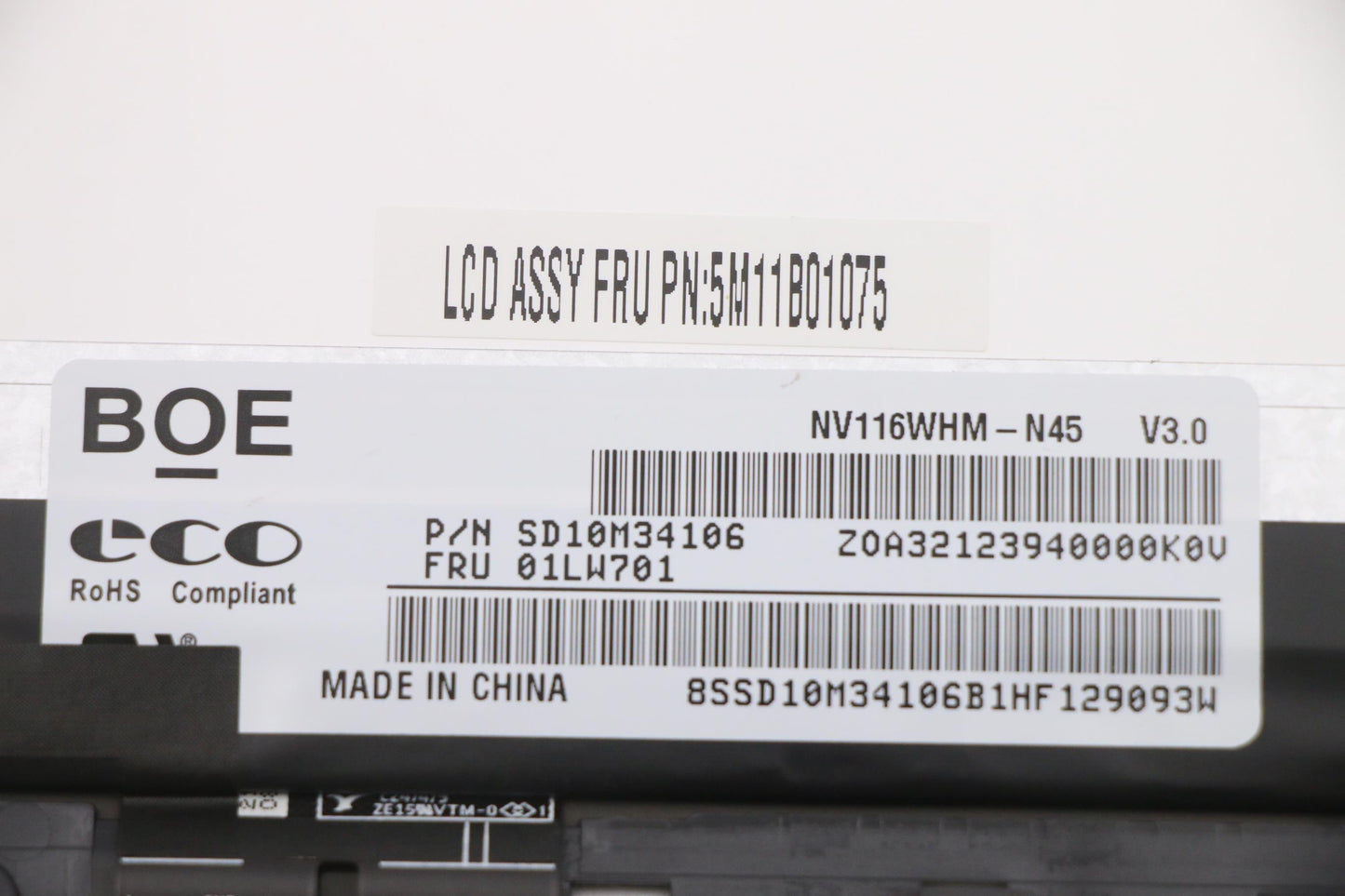 Lenovo Mech_Asm 11.6Hdglaretouchw/Blb - 5M11B01075