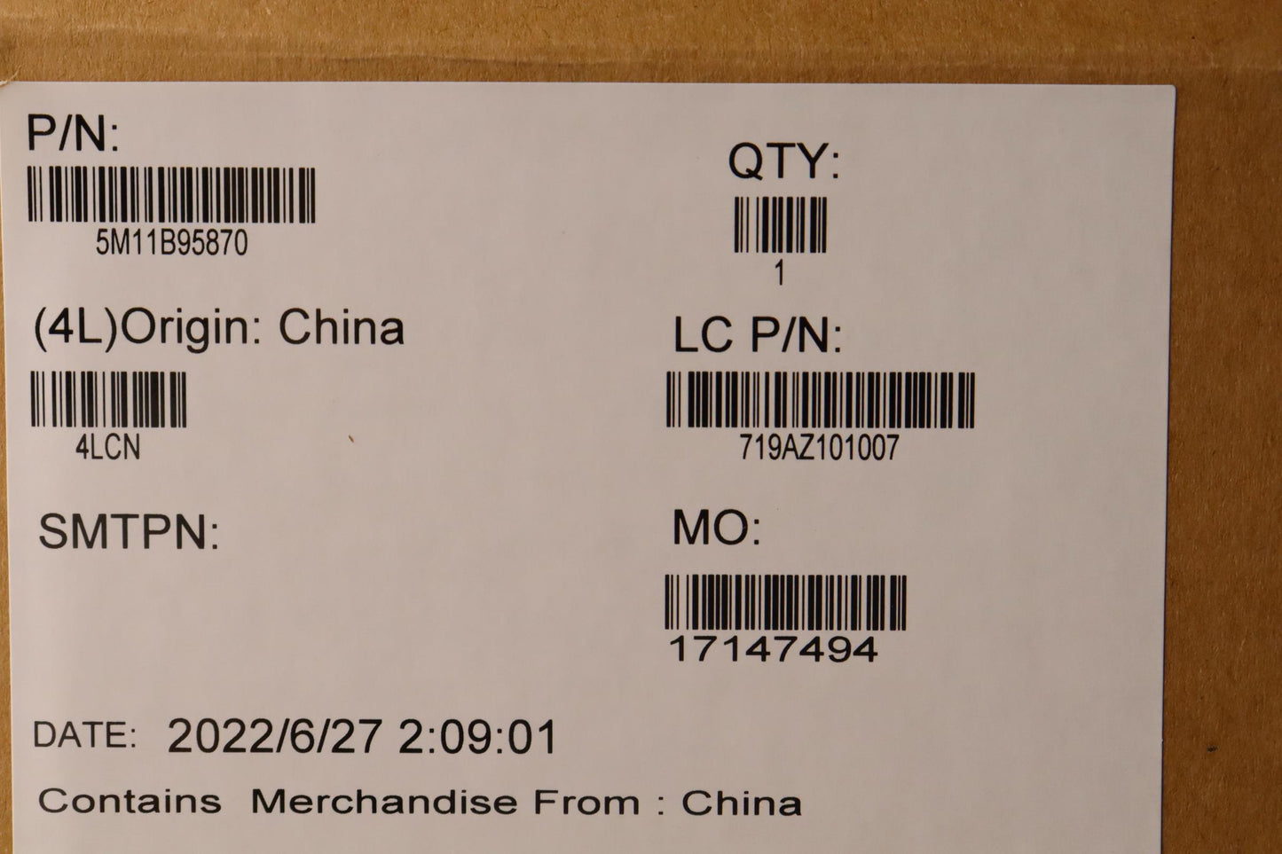 Lenovo Mylar Card, CS20, MM-Silver, TRA - 5M11B95870