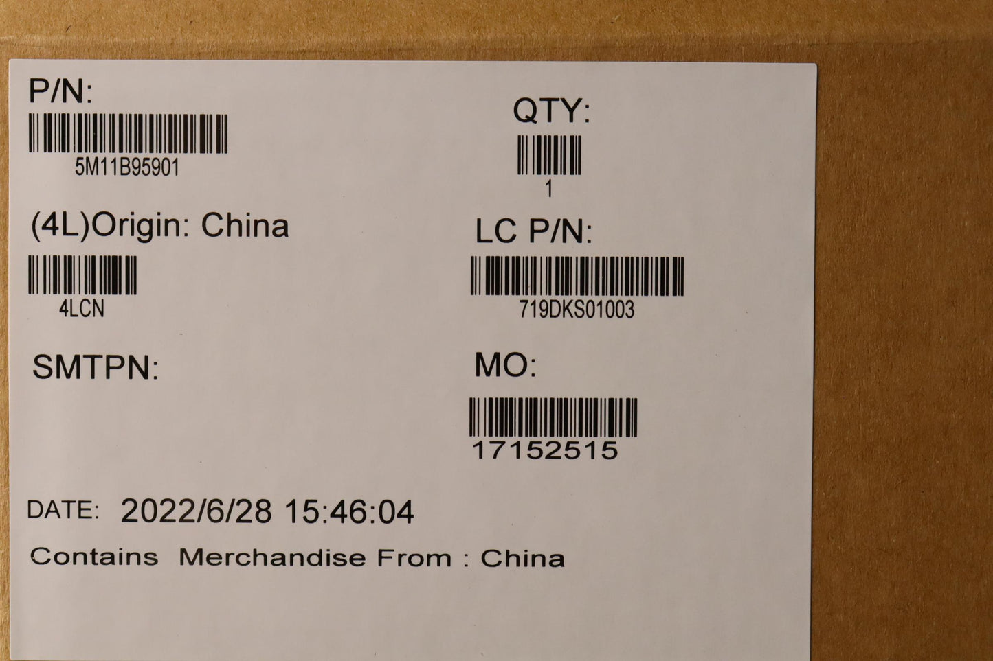 Lenovo CS22 Glass Card Module, Black Finish - 5M11B95901