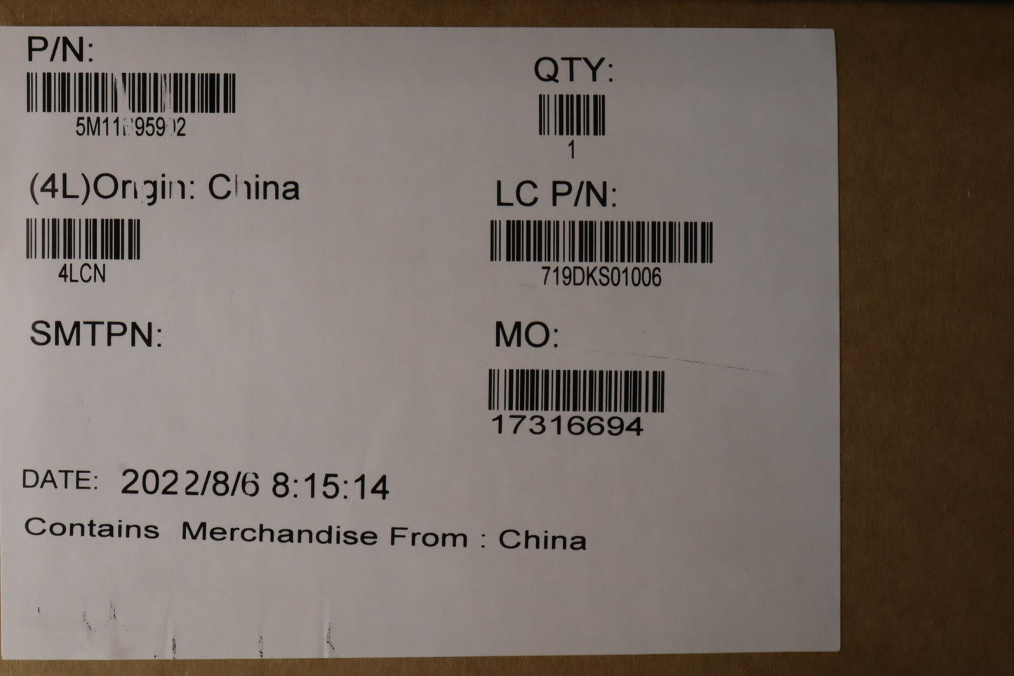 Lenovo Glass Module CS22 3+2bCPLC, Black, Transparent - 5M11B95902