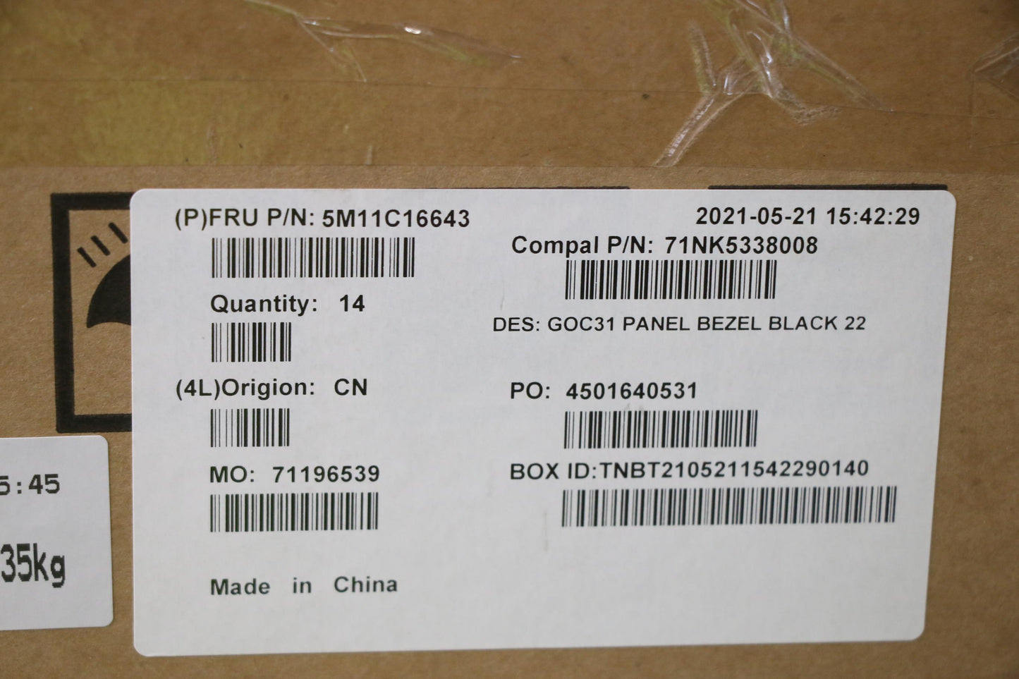 Lenovo Mech_Asm Mech_Asm Panel_Bezel, - 5M11C16643