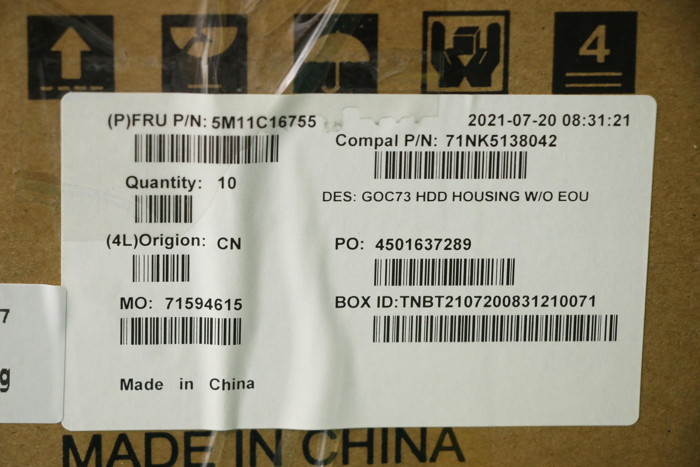 Lenovo Mech_Asm Housing Hdd,Aio 3 22 - 5M11C16755