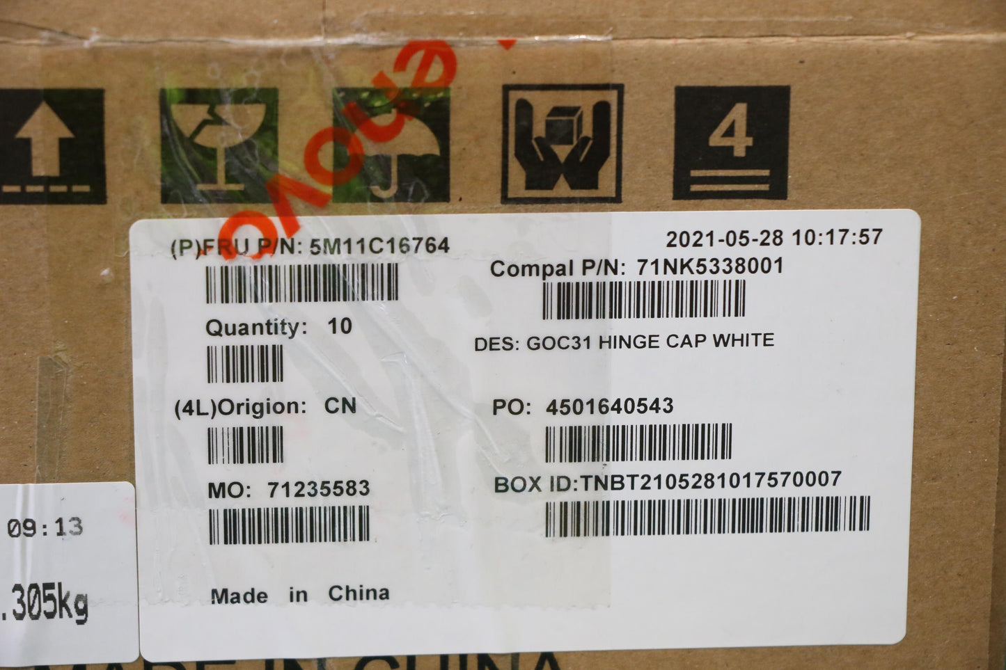 Lenovo Mech_Asm Hinge_Cap_White,Aio 3 - 5M11C16764