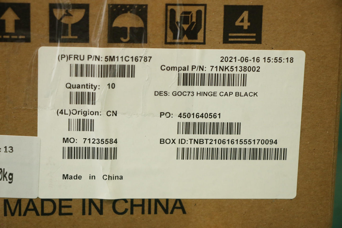 Lenovo Mech_Asm Hinge_Cap_Black,Aio 3 - 5M11C16787