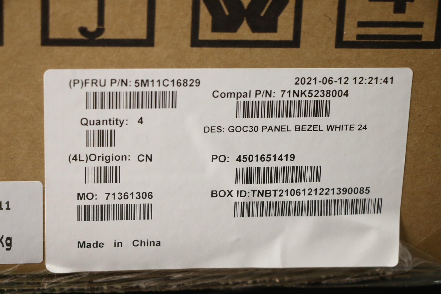 Lenovo Mech_Asm Panel_Bezel,White,A3 - 5M11C16829