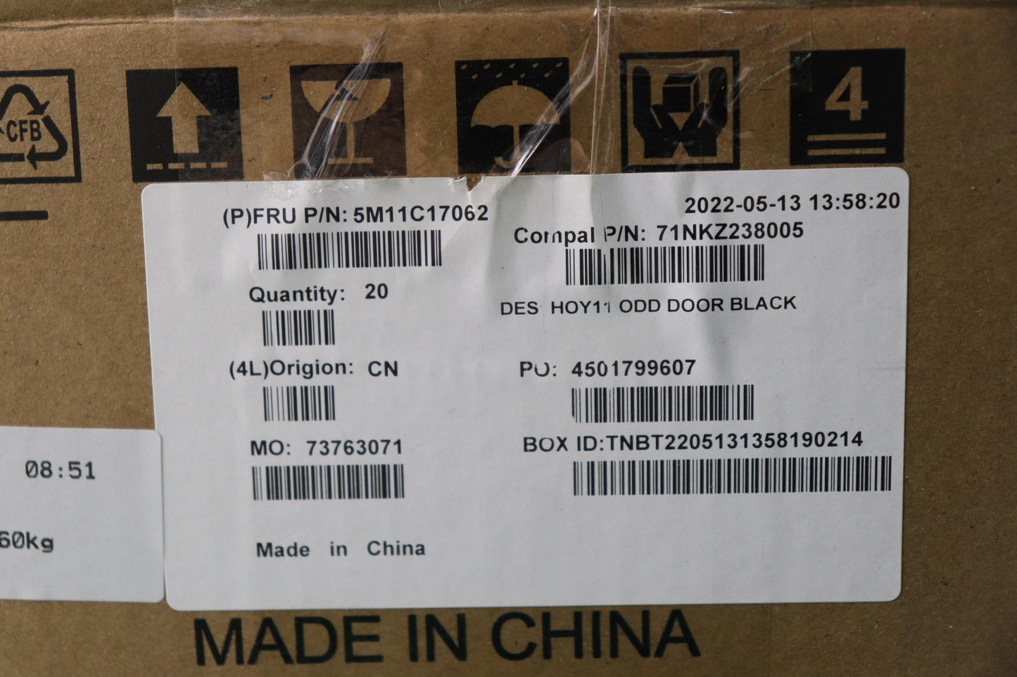 Lenovo Mech Assembly Bezel Odd,Black, - 5M11C17062