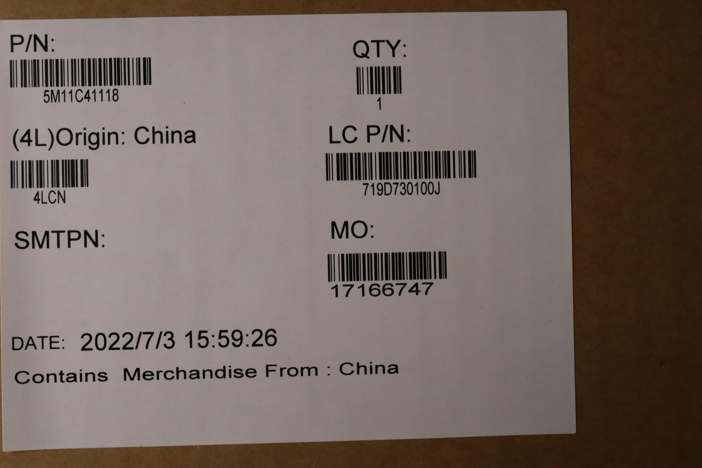 Lenovo 14" WQUXGA OLED LCD Module, Touch, RGB+IR Camera - 5M11C41118