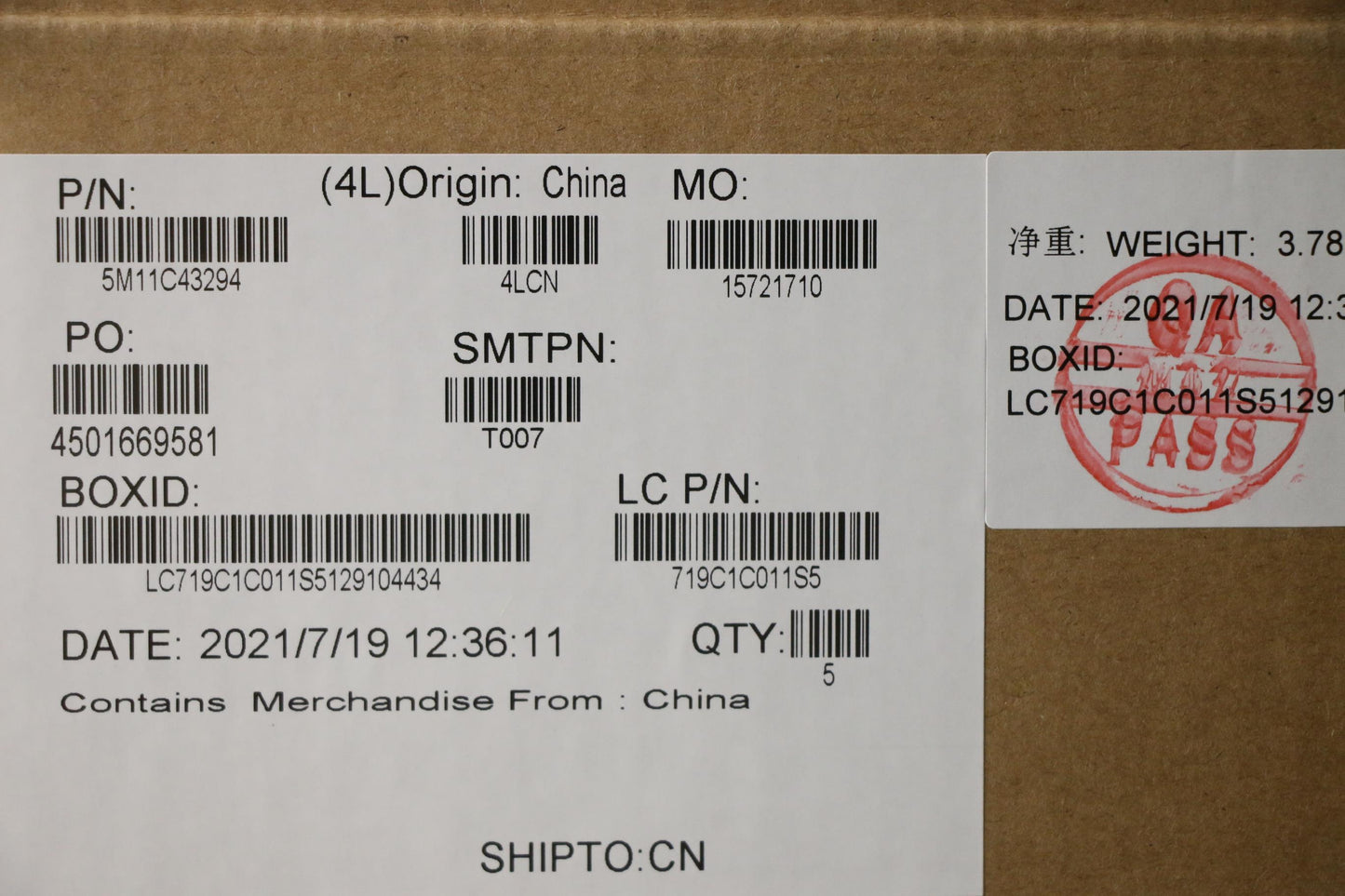 Lenovo Mech_Asm Kb C Kor(Pmx)Pt Fp Us - 5M11C43294