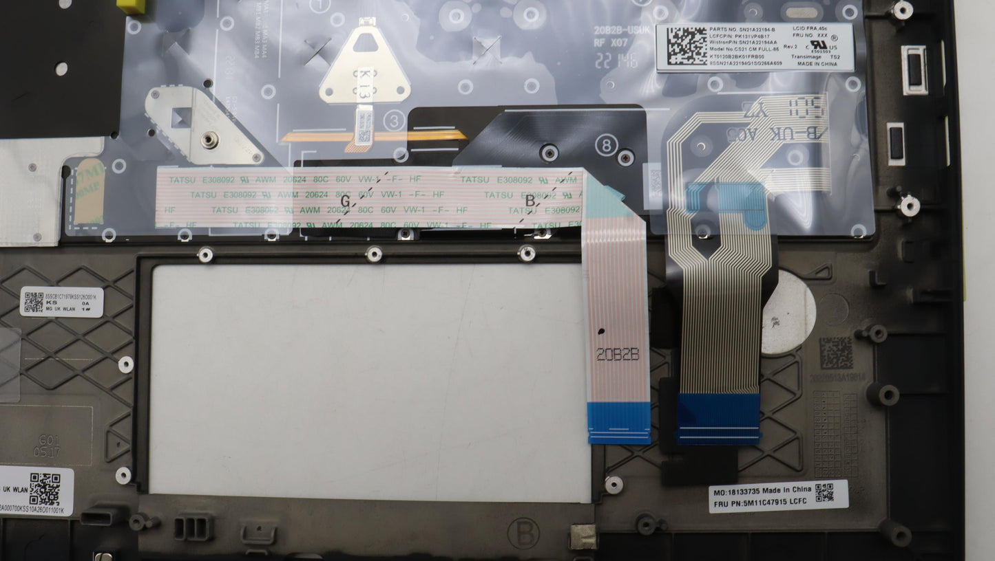 Lenovo Mech_Asm Kbd W/C Fra Bklt(Tra) - 5M11C47915
