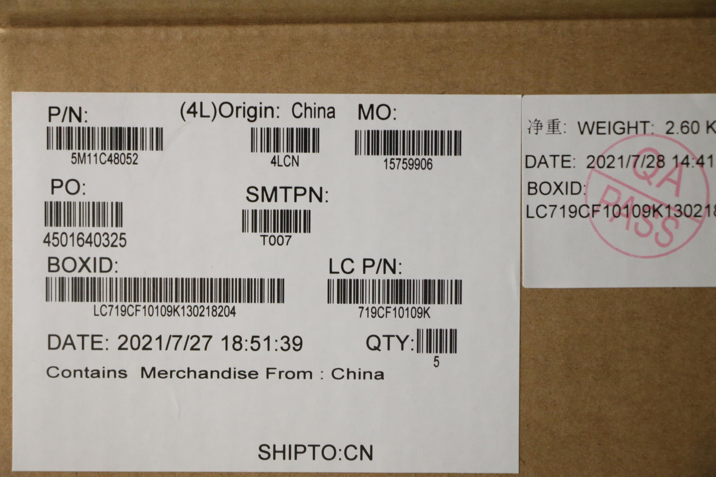 Lenovo Mech_Asm Kbd W/C Eng Bklt(Sun) - 5M11C48052