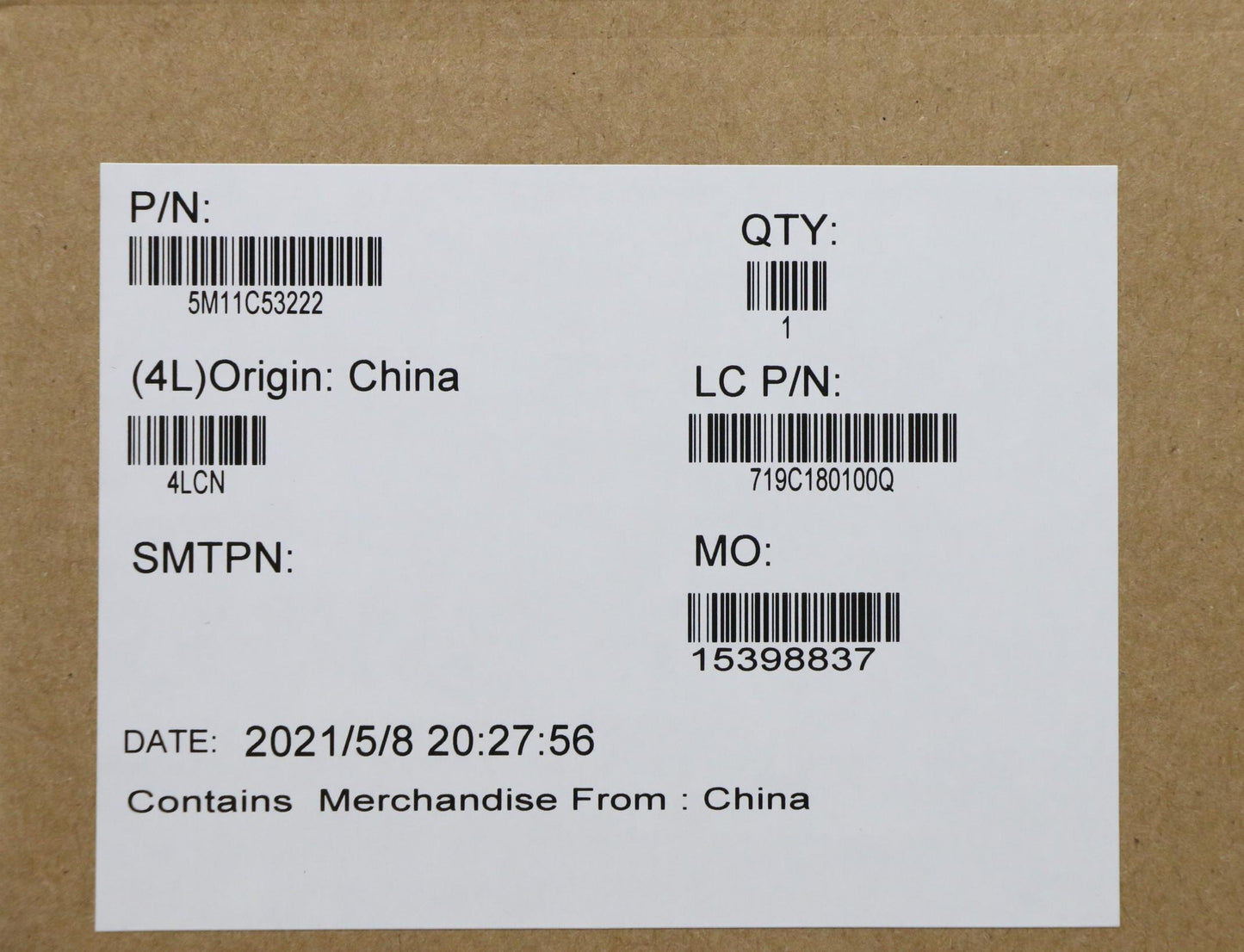 Lenovo LCD Module, 14", WQUXGA, Non-Touch, Glare, IPS, 500nit, IR & HD Camera - 5M11C53222