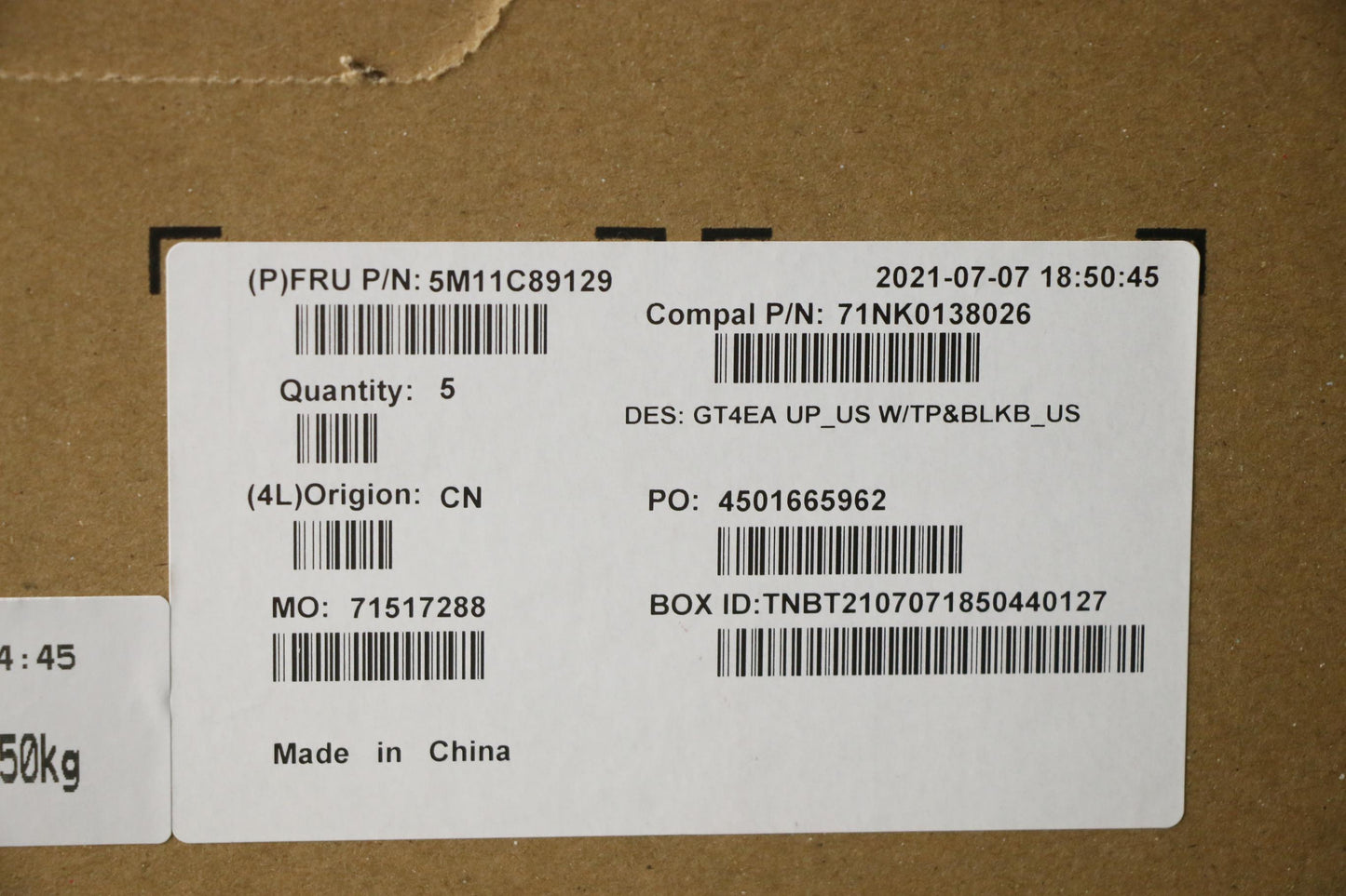 Lenovo Mech_Asm Fru Cc W/Blkb_Us - 5M11C89129