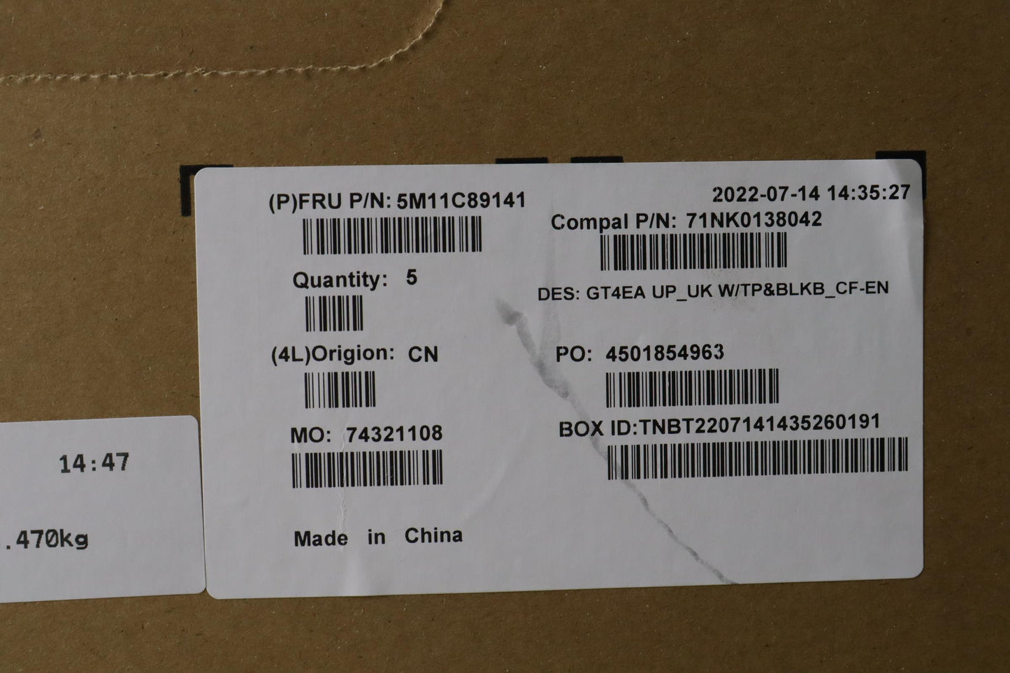 Lenovo Mech_Asm Fru Cc W/Blkb_Cf-En - 5M11C89141