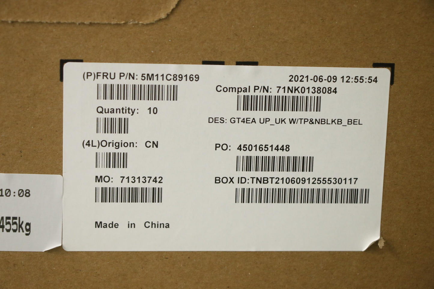 Lenovo Mech_Asm Fru Cc W/Nblkb_Belgia - 5M11C89169