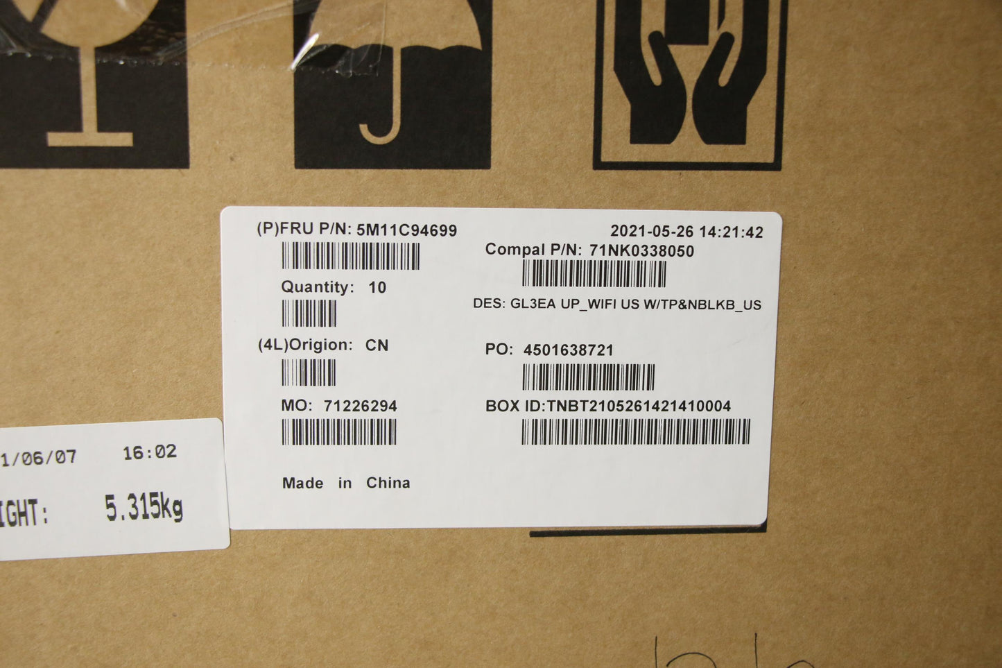 Lenovo Non-Backlit Keyboard with C-Cover, USA English, Touchpad - 5M11C94699