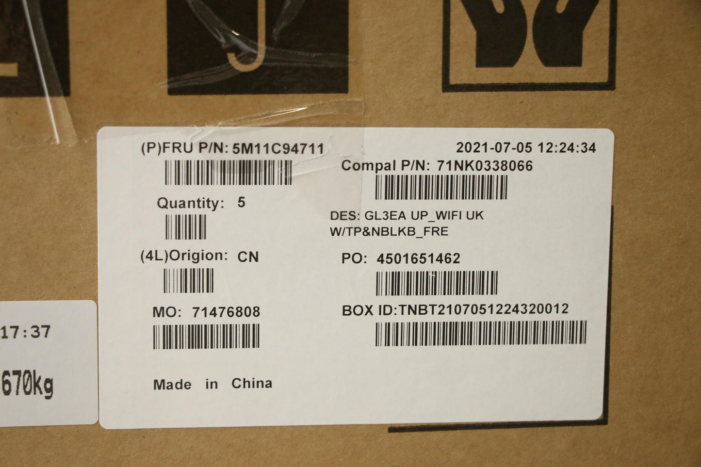 Lenovo Mech_Asm Fru Cc Wifi W/Tp&Nblk - 5M11C94711