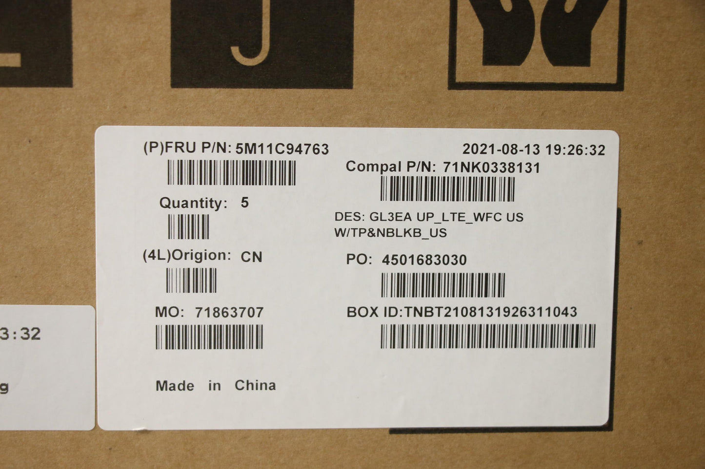 Lenovo Mech_Asm Fru Cc Lte_Wfc W/Tp&N - 5M11C94763
