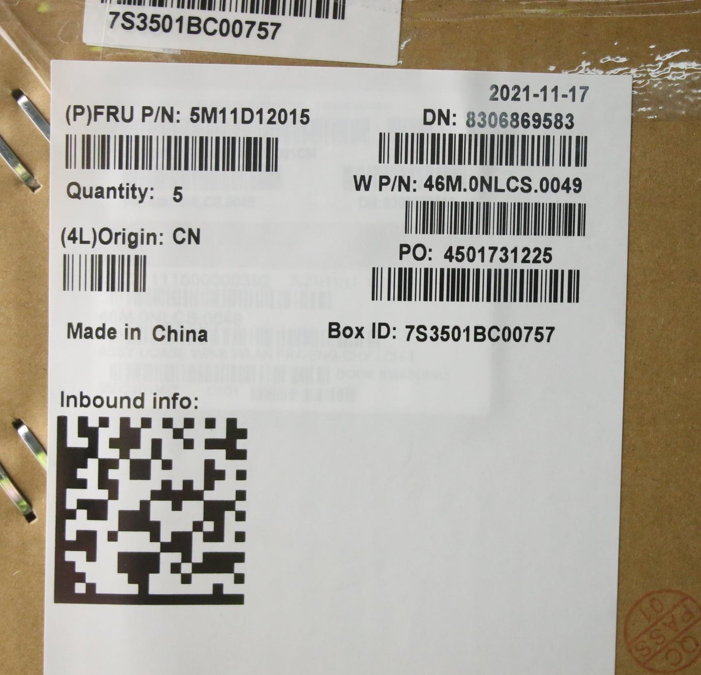Lenovo Mech_Asm Noww C-Cvr+Fra/Eng Kb - 5M11D12015